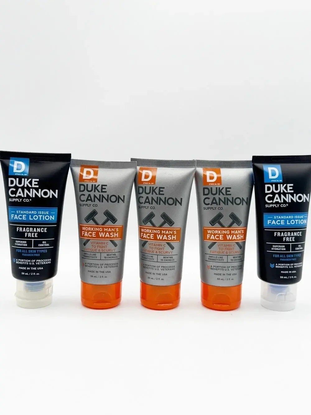 Duke Cannon Lot 5 Working Man's Face Wash & Standard Issue Lotion 2 oz USA New